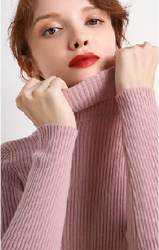 "Women's Fall Turtleneck Sweater - Soft Knitted Cashmere Pullover for  Autumn & Winter"