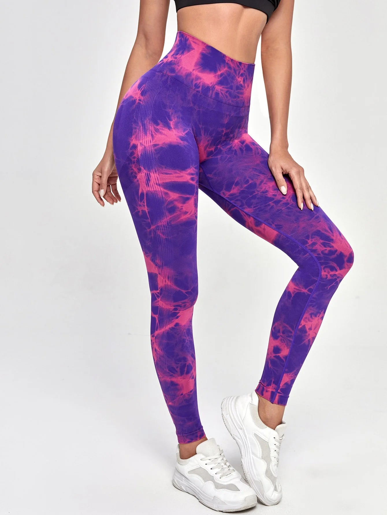 "Women's Seamless High-Waist Tie-Dye Yoga Leggings – Push-Up Sport Tights for Gym, Fitness & Workouts"