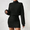 "Women's Knitted Lantern Sleeve High Neck A-Line Mini Dress - Fall & Winter Casual"